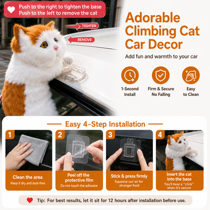 Adorable Climbing Cat Car Decor