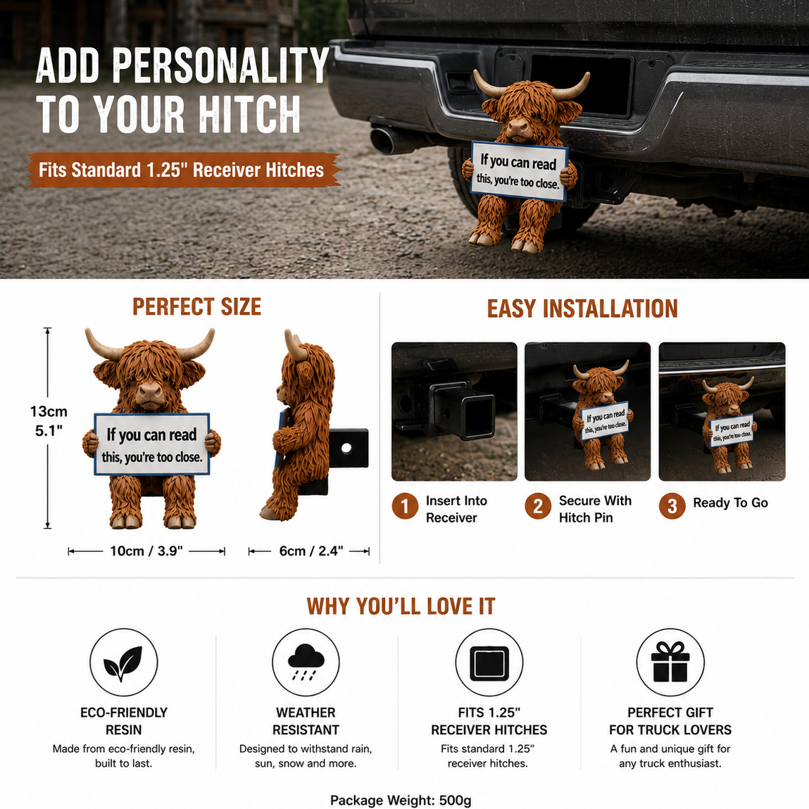Chill Highland Hitch Cover——Fits Standard 1.25" Receiver Hitches