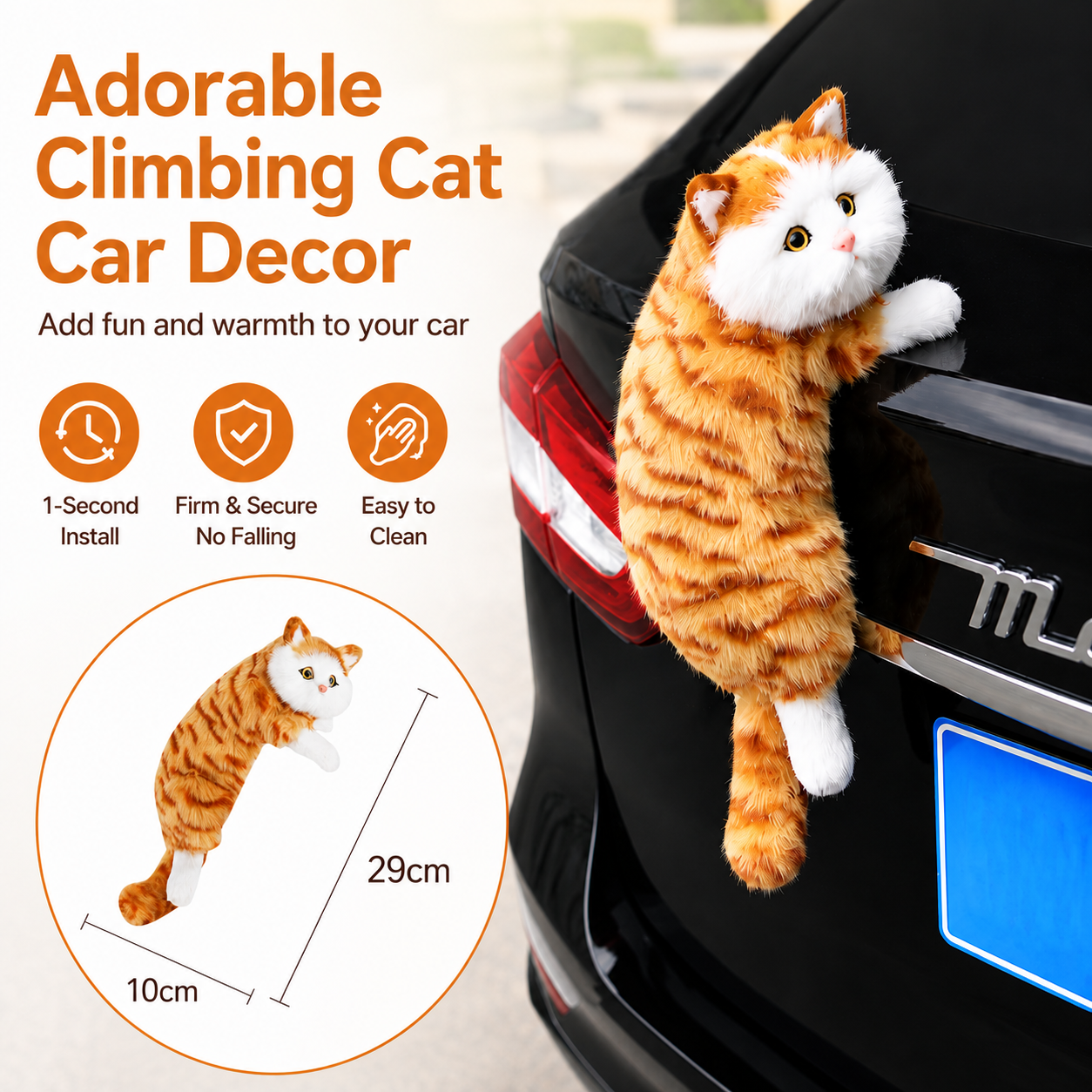Adorable Climbing Cat Car Decor